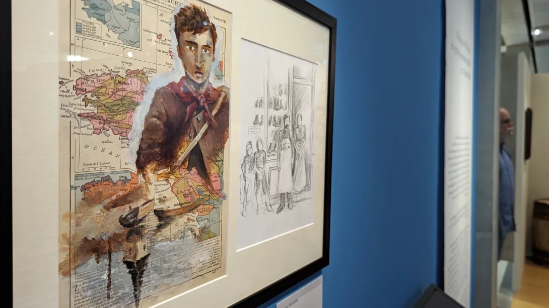 Illustration sous verre de narcisse Pelletier