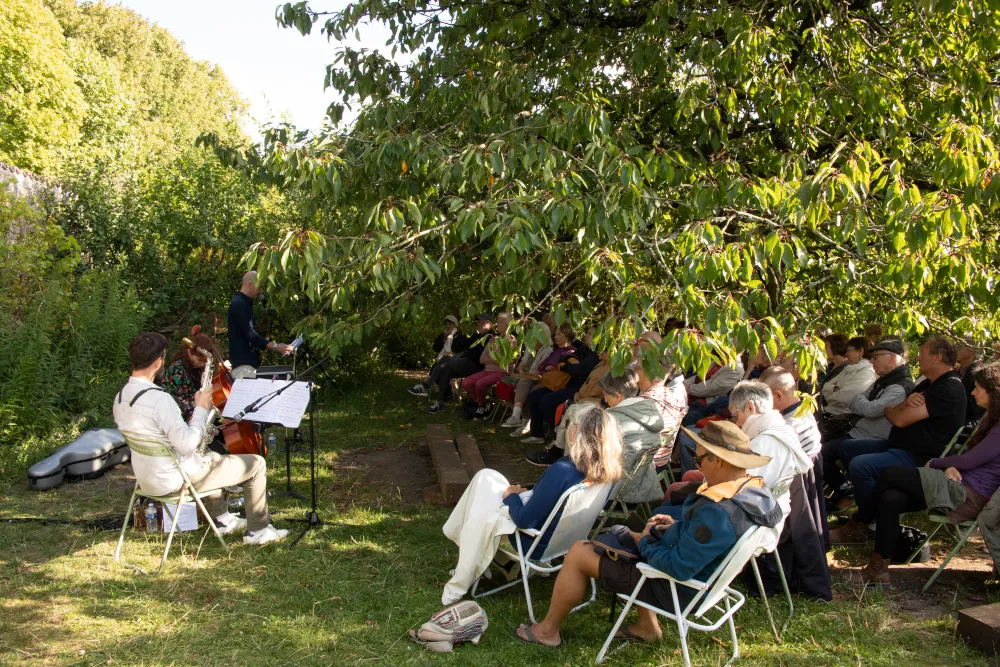 Plusieurs personnes sous un arbre