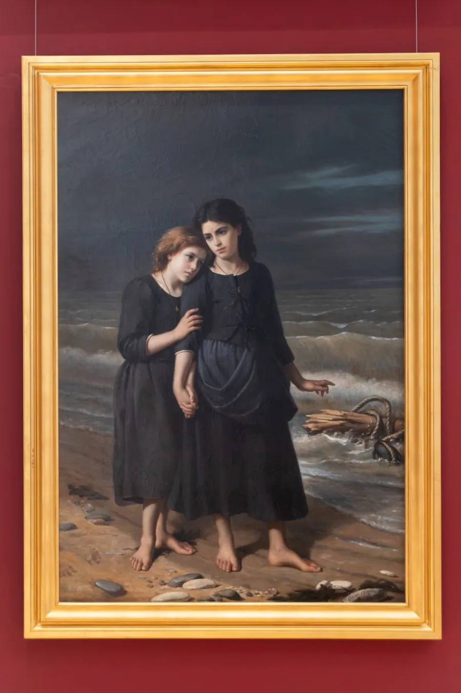 tableau de deux jeunes filles sur une plage