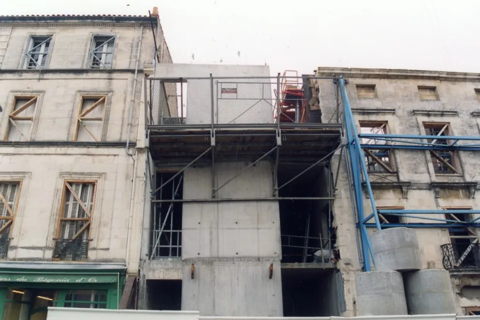 Chantier de restauration Hèbre Photo d'archive