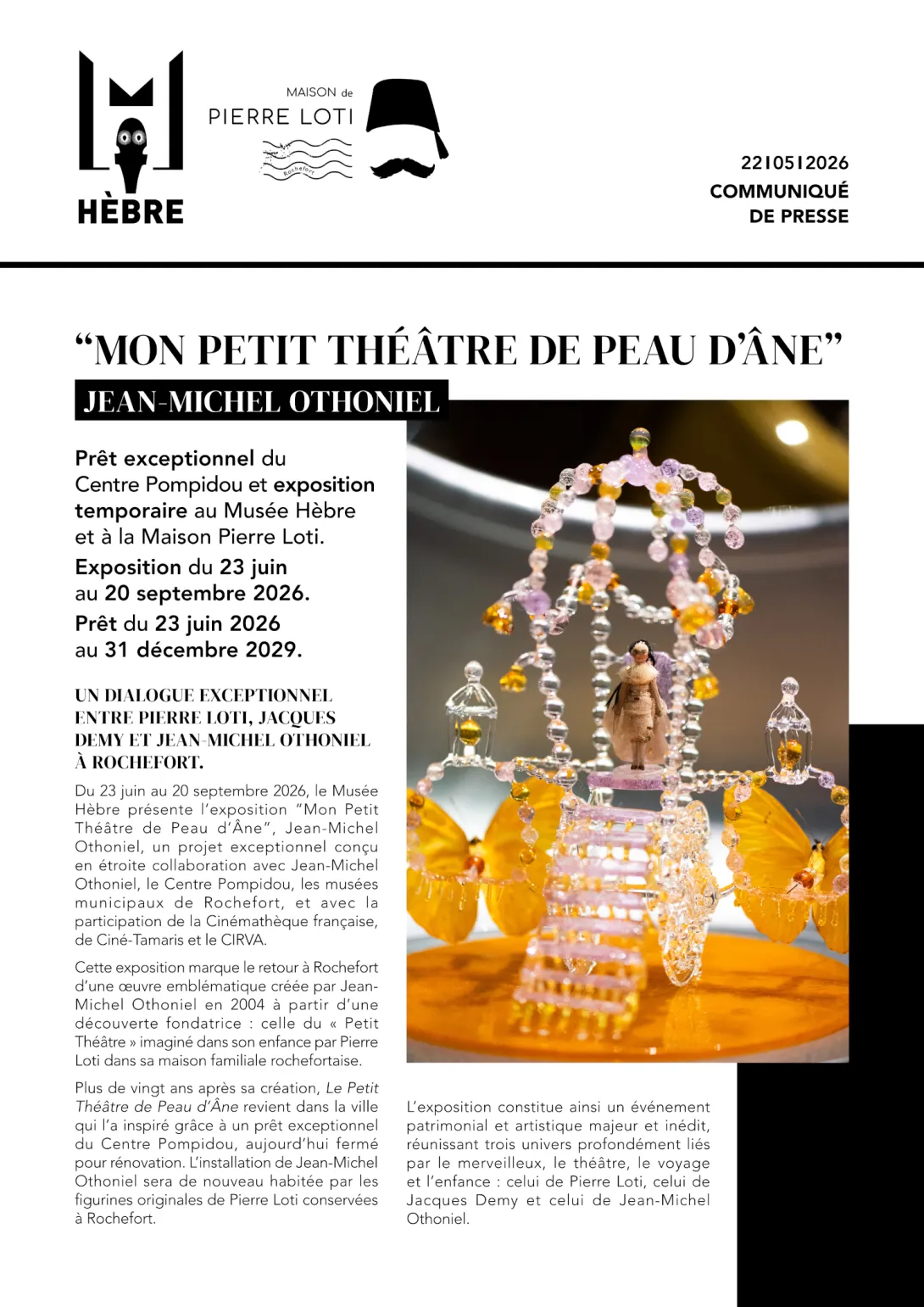 Couverture communiqué de presse Othoniel