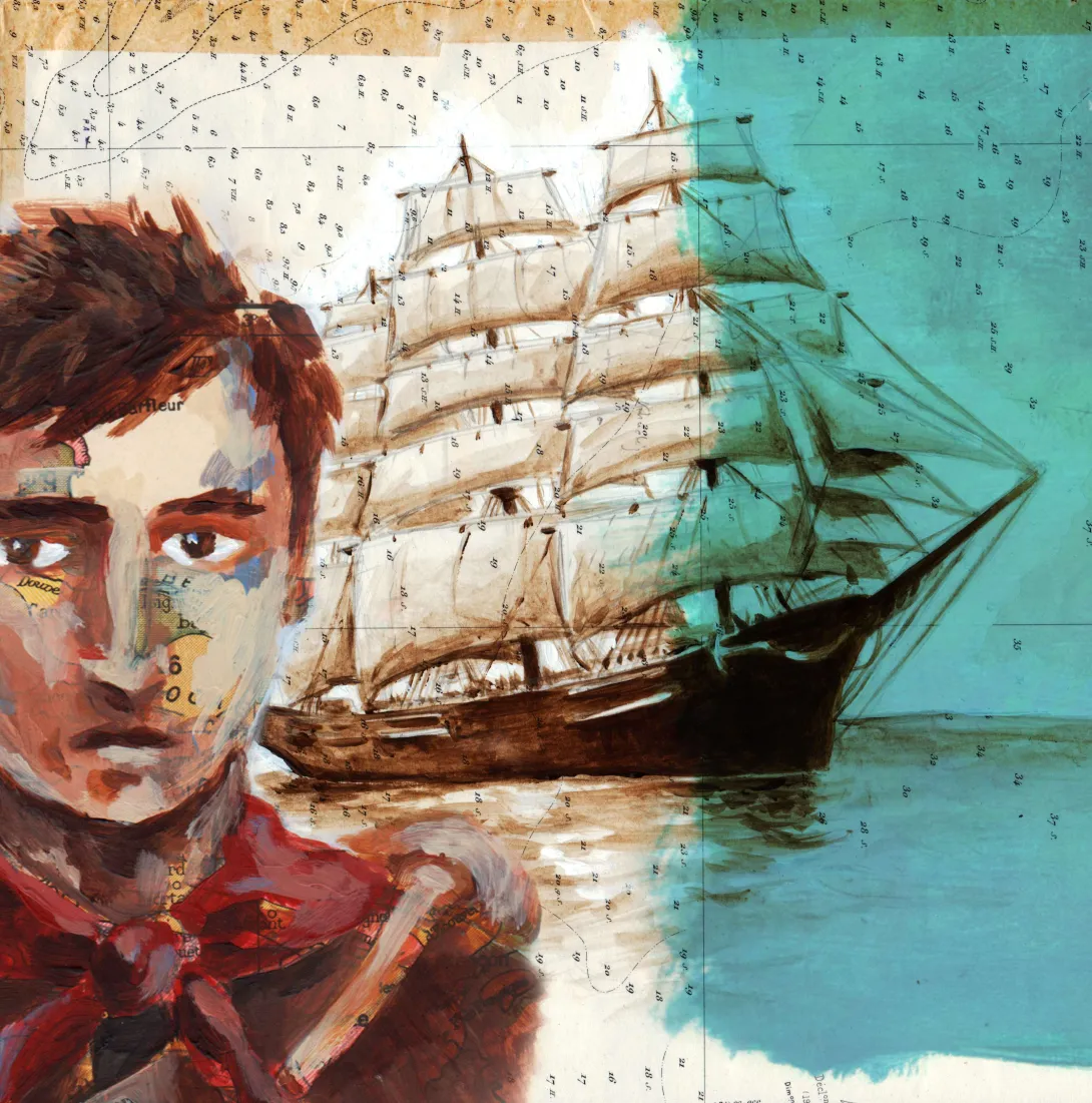 Illustration de Thomas Duranteau représentant Narcisse Pelletier